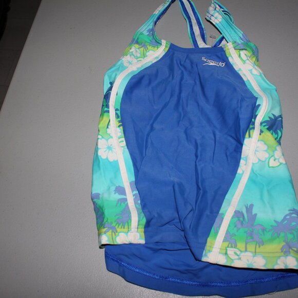 Blue Hawiian 2 Pcs Justice Tankini Swimsuit Size 16 - Picture 2 of 10
